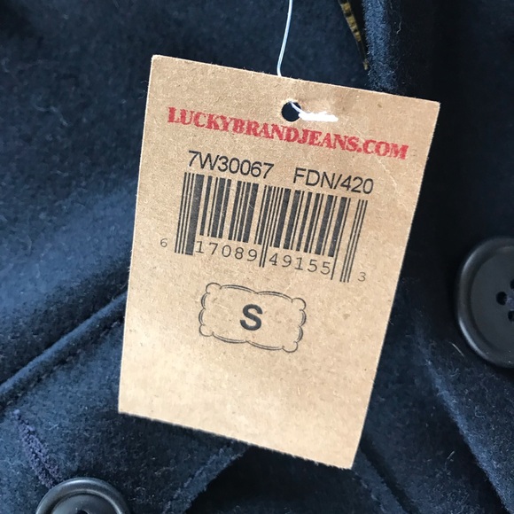 NWT Lucky Brand buttoned navy blue peacoat jacket - Picture 3 of 7